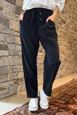 Made in Italy Baby Cord Classic Slim Jogger Black